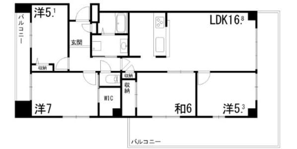 ロワイヤル花の北の物件間取画像